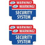SVAT 4 Pack 'Warning Security System' Window Stickers