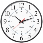 Battery Analog Clock, 12/24-Hr Face, 17' Size